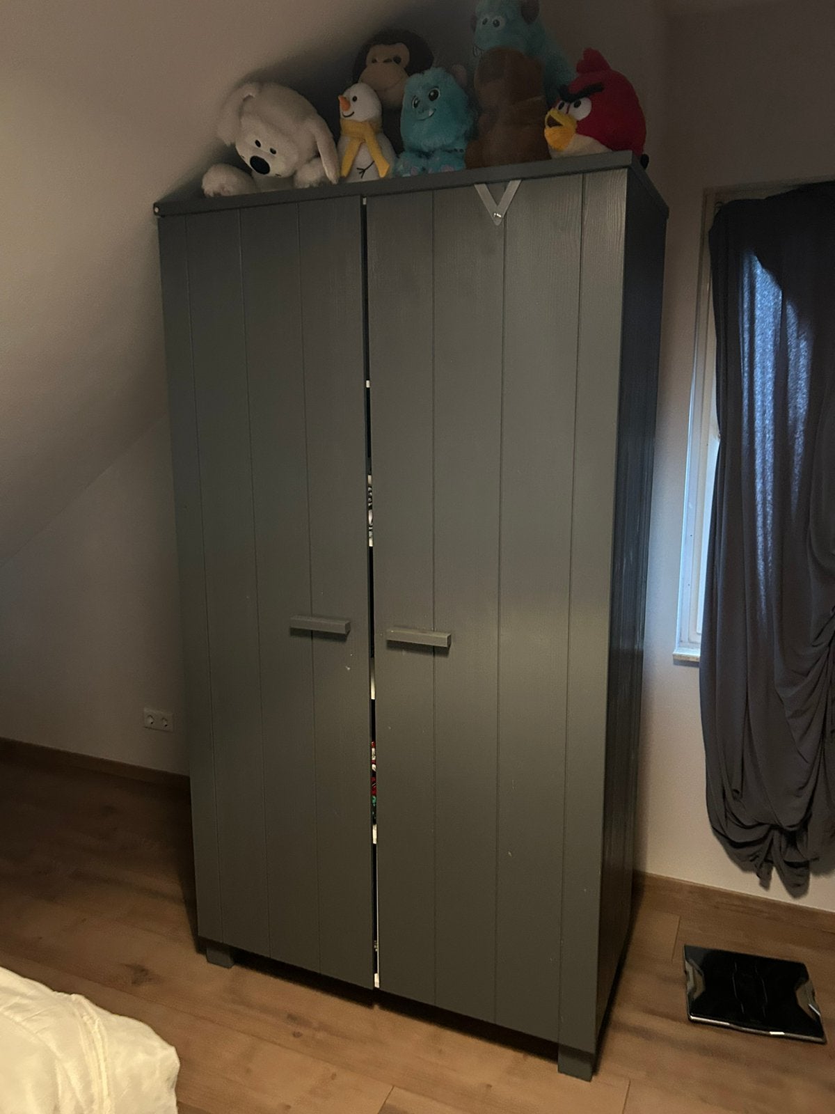 Woood kledingkast antraciet, 100 tot 150 cm, Ophalen of Verzenden, Zo goed als nieuw, 150 tot 200 cm