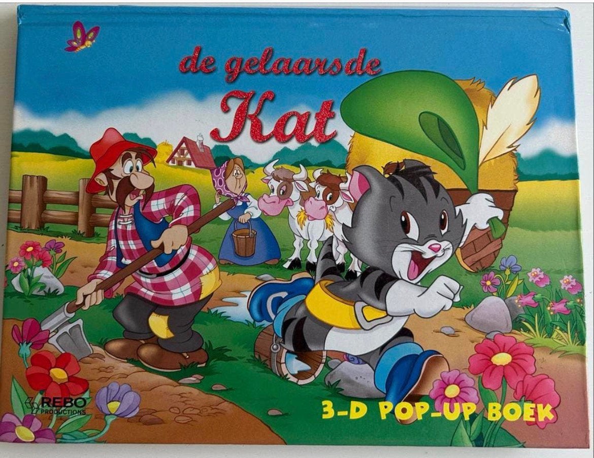 De Gelaarsde Kat - 3D Pop-Up Boek, 5 of 6 jaar, Uitklapboek, Jongen of Meisje, Ophalen of Verzenden