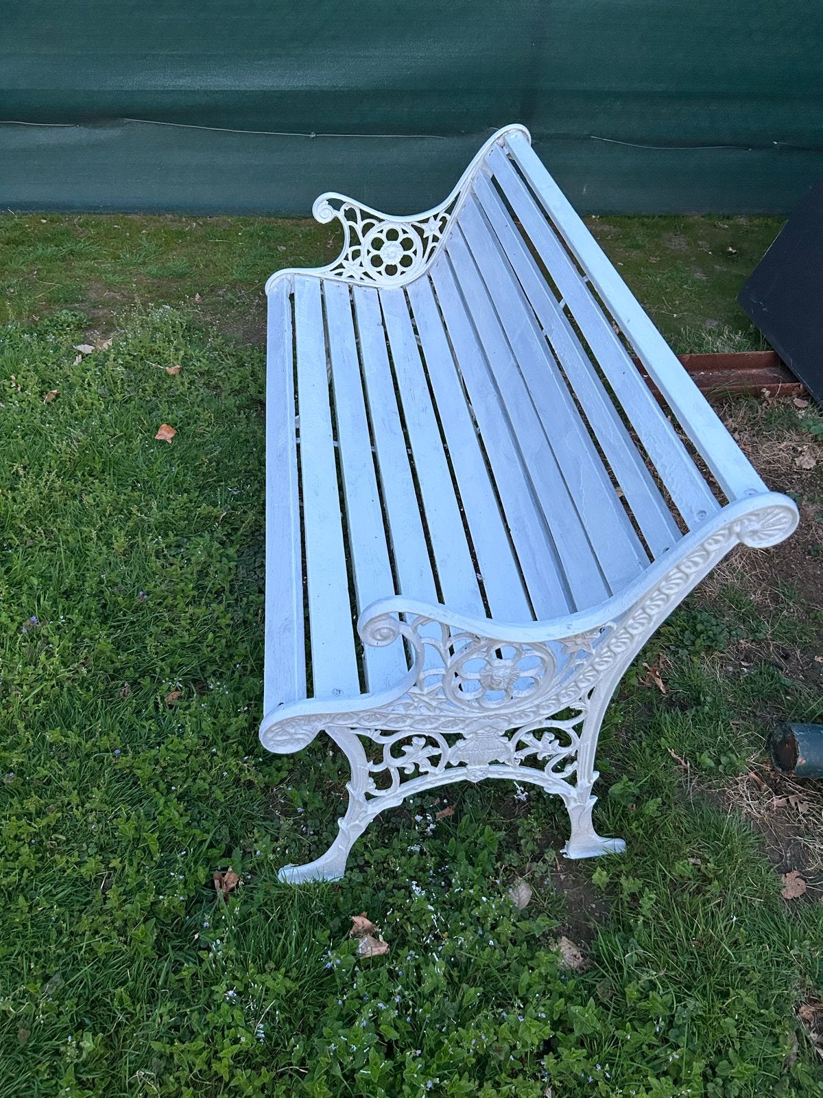 Tuinbank met gietijzeren frame en houten latten, Ophalen of Verzenden, Gebruikt, Hout