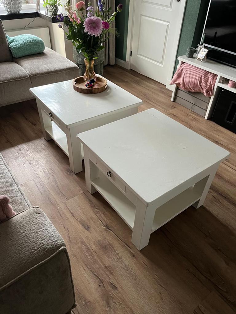 Mooie witte tafeltjes, Ophalen, Gebruikt, 50 tot 100 cm, Minder dan 50 cm