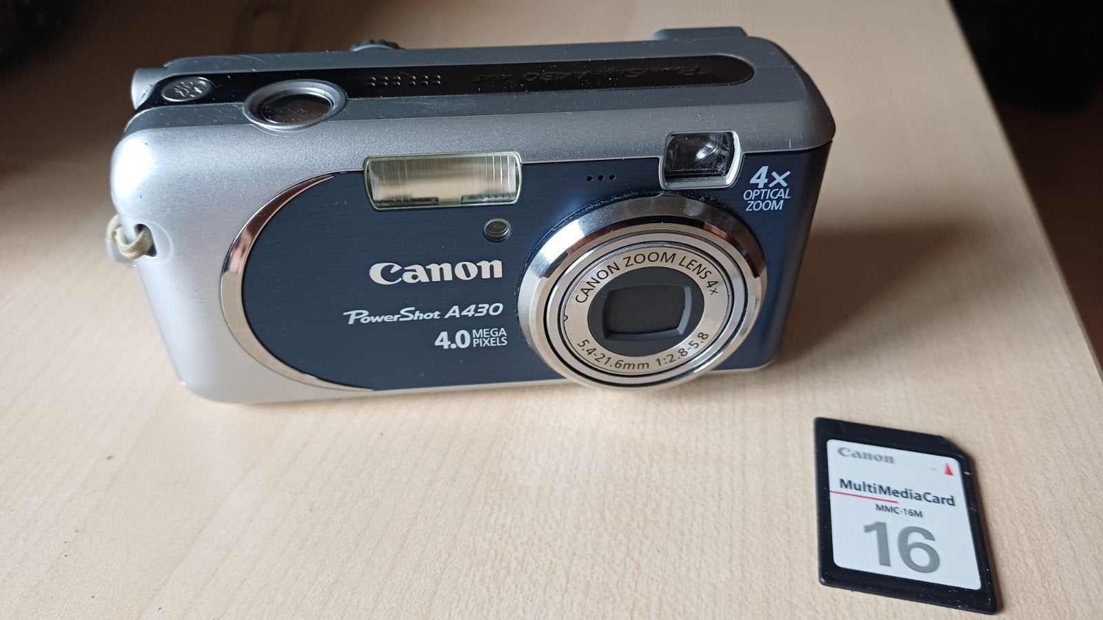 Canon PowerShot A430 compactcamera met 4x optische zoom, Gebruikt, Ophalen of Verzenden, Compactcamera, 4 t/m 7 keer