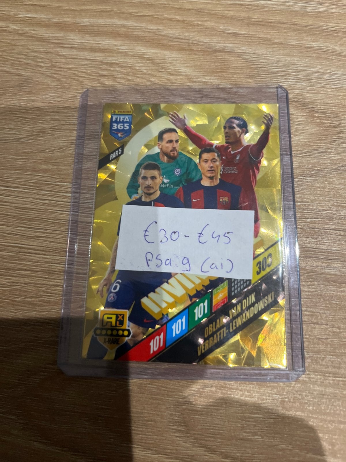 FIFA 365 Adrenalyn XL 2024 X-Rare Kaart Oblak Van Dijk Lewan, Ophalen of Verzenden, Zo goed als nieuw, Buitenlandse clubs, Spelerskaart