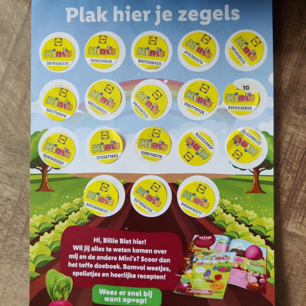 Volle Spaarkaart - 18 zegels - Lidl Mini knuffel, Lidl, Ophalen of Verzenden