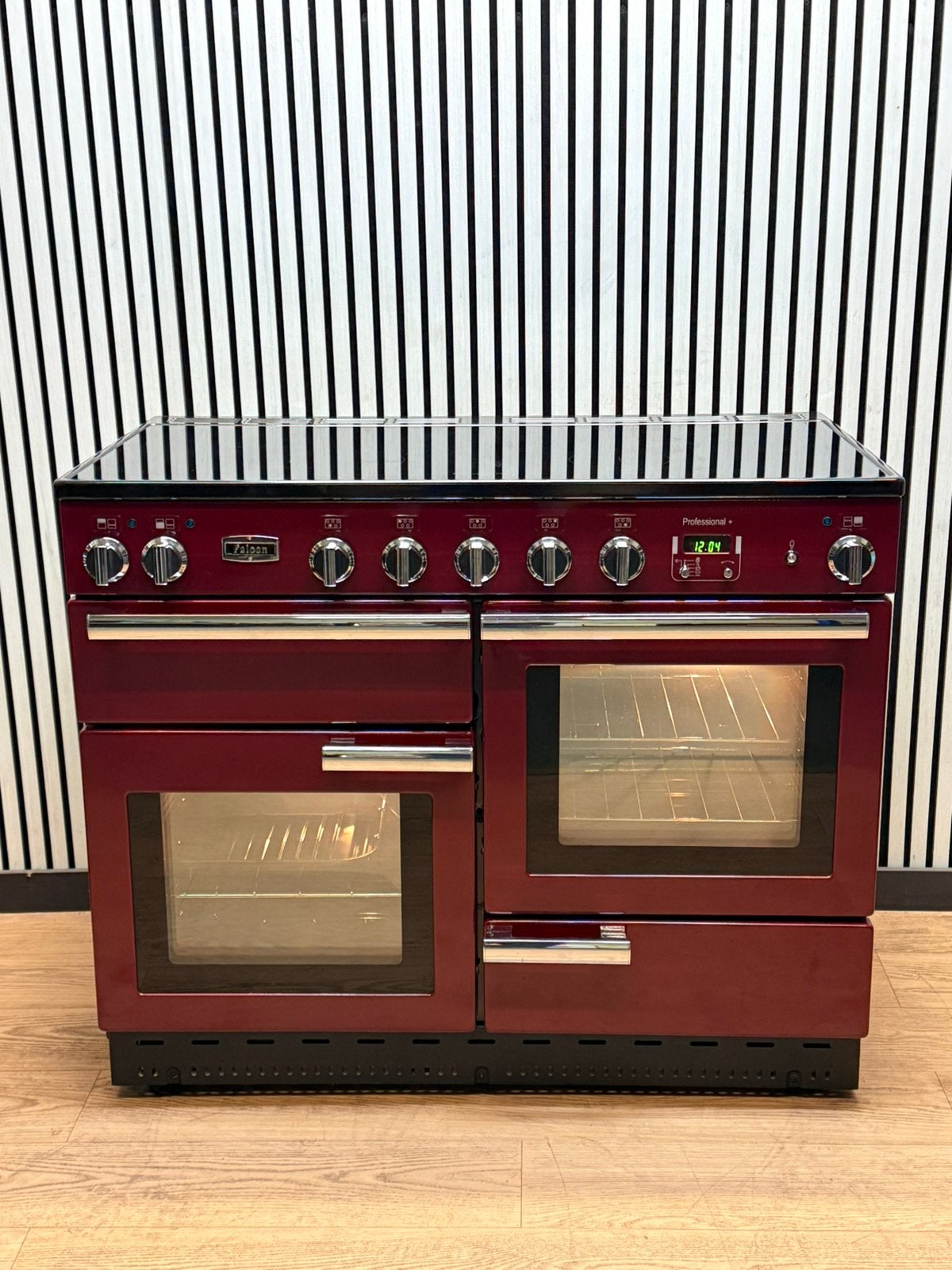 Luxe Falcon INDUCTIE Cranberry 5 zones & 3 ovens 110 cm, Witgoed en Apparatuur, Fornuizen, Fornello Esperta, Ophalen of Verzenden