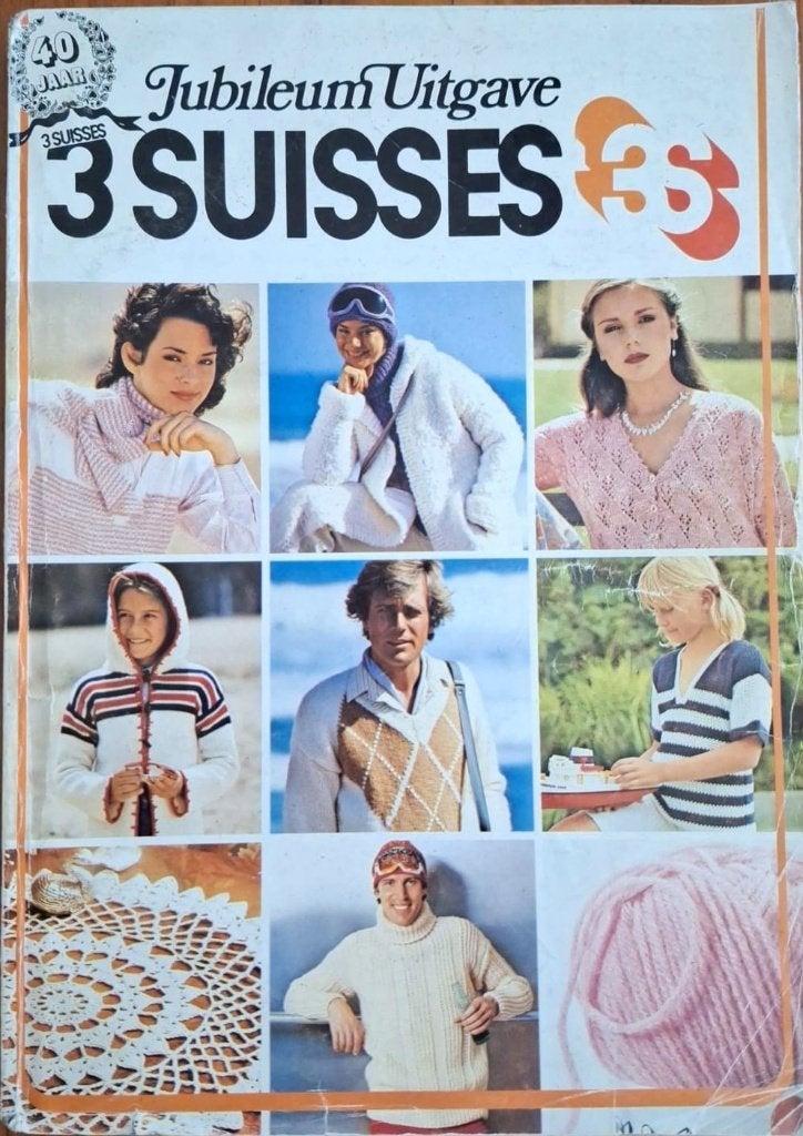 Vintage Dik boek / blad 3 Suisses Jubileum uitgave 40 jaar, Verzenden, Zo goed als nieuw, Breien of Haken, Patroon of Boek
