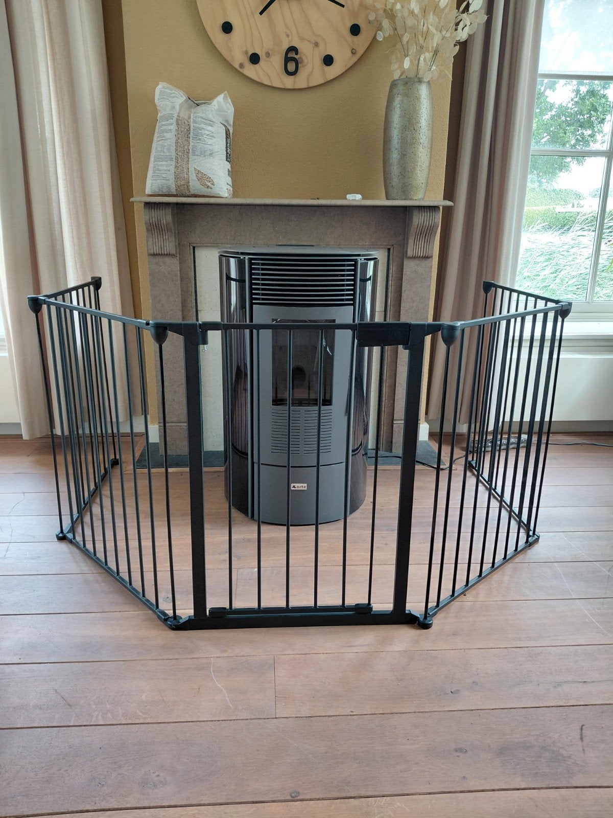 Metalen inklapbaar kachelhekje - 310 cm breed, Ophalen, Zo goed als nieuw