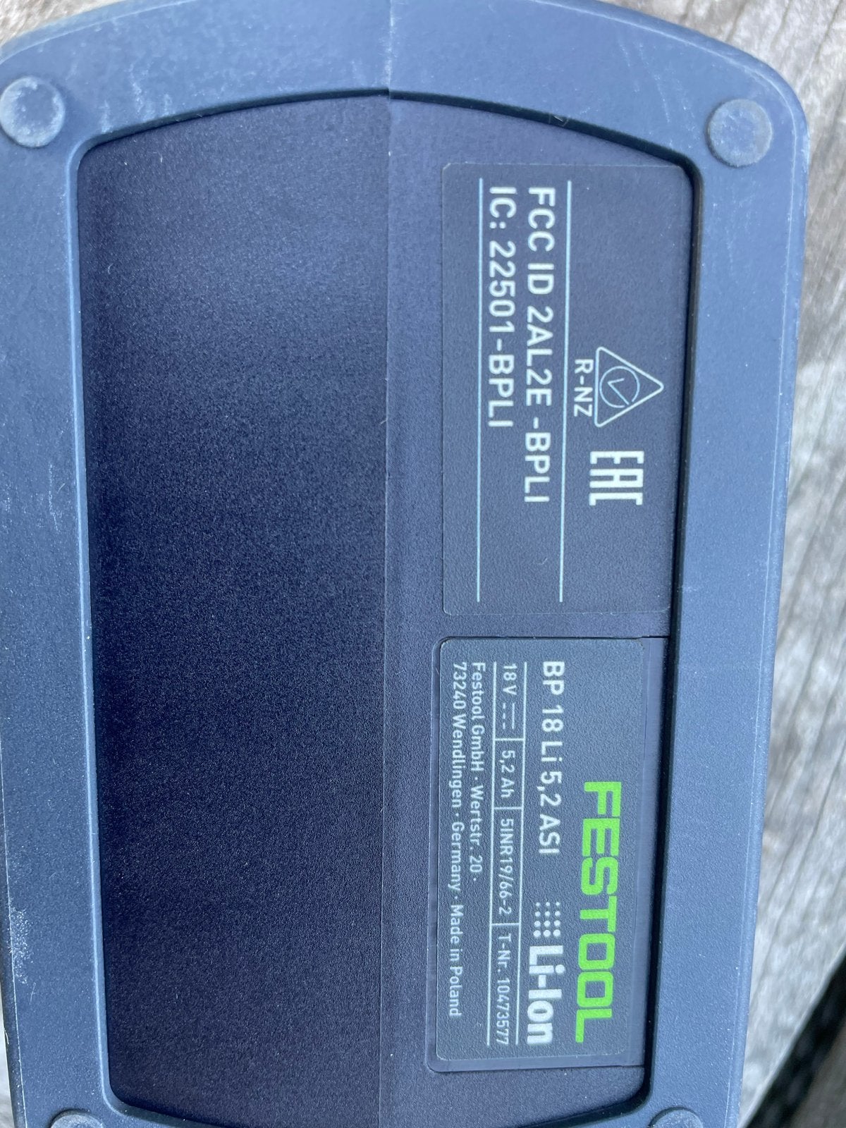 Festool Accu BP 18 Li 5,2 ASI 18V 5.2Ah Nieuw, Ophalen of Verzenden, Nieuw
