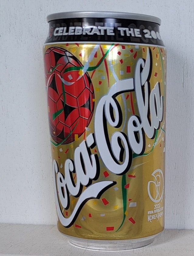 Coca-Cola Blik uit Thailand WK voetbal 2002 Korea/Japan, Ophalen of Verzenden, Gebruikt, Verpakking