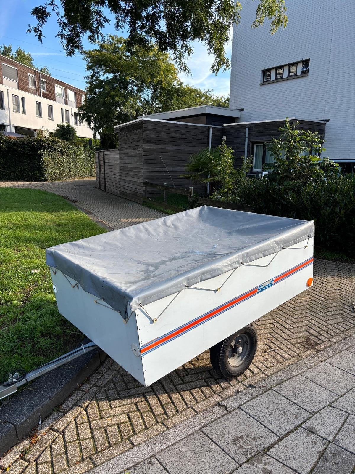 Handige aanhanger met afdekzeil, Ophalen, Gebruikt, Overige typen, 80 kg of meer