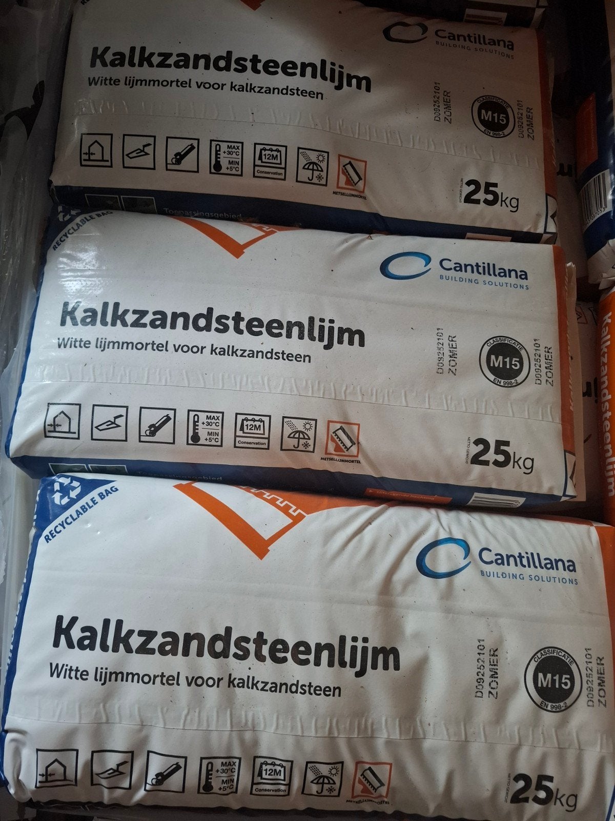 Cantillana Kalkzandsteenlijm 25kg (30 zakken), Ophalen, Nieuw