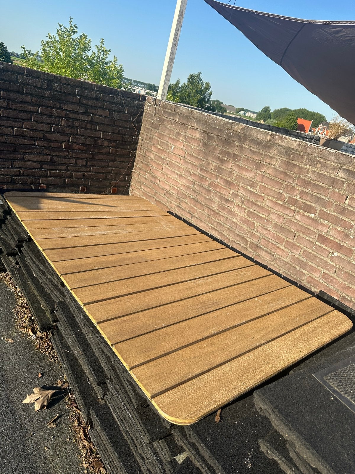 Tuintafel met afgeronde hoeken 180x100cm, Tuin en Terras, Ophalen, Gebruikt, Rechthoekig, Hout