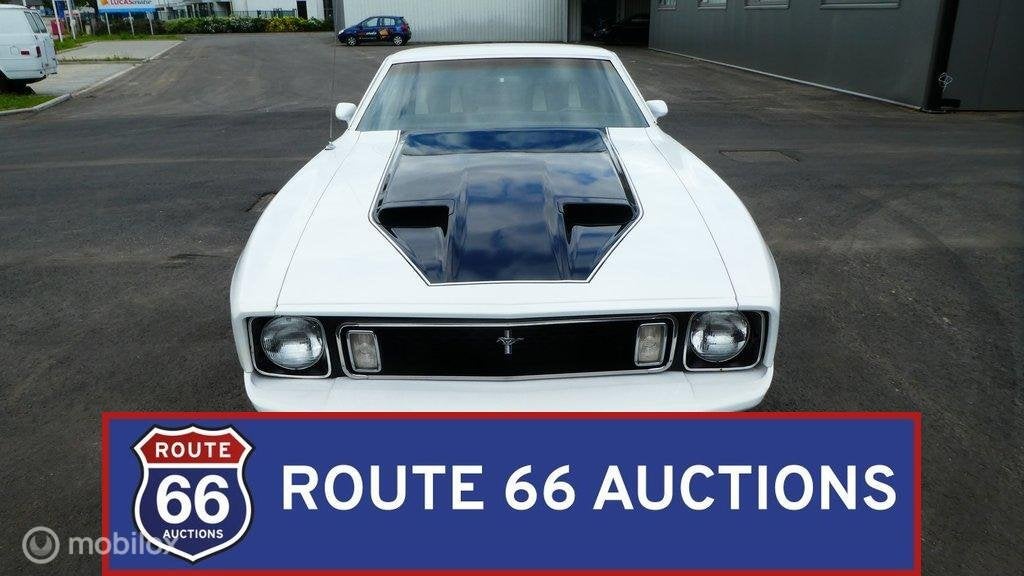 Ford Mustang Mach 1 Fastback | 1973 | Route 66 Auctions, Auto's, Oldtimers, Overige carrosserieën, Zwart, Bedrijf, Handgeschakeld