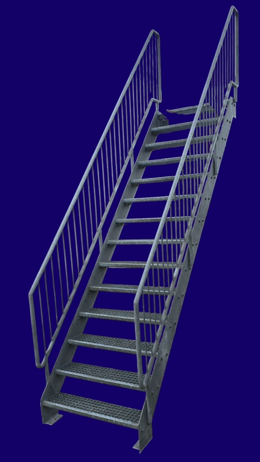Stalen trap ca. 280cm hoog. Buitentrap verzinkt 2x leuning, Ophalen, Gebruikt, Trap, 2 tot 4 meter