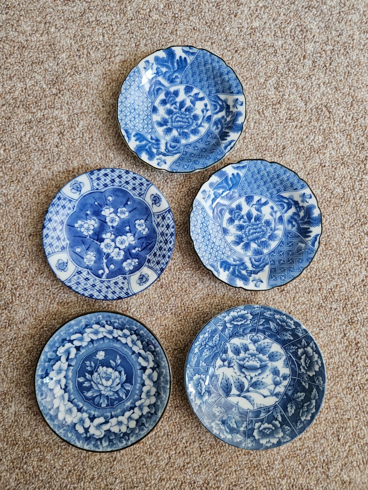 Japanse blauw wt porseleine schoteltjes, Ophalen of Verzenden