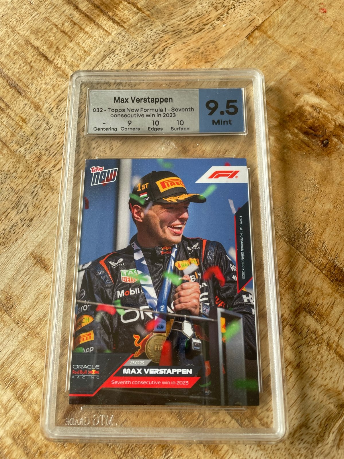 Max Verstappen Topps Now F1 2023 Graded 9.5 Mint, Ophalen of Verzenden, Zo goed als nieuw, Formule 1