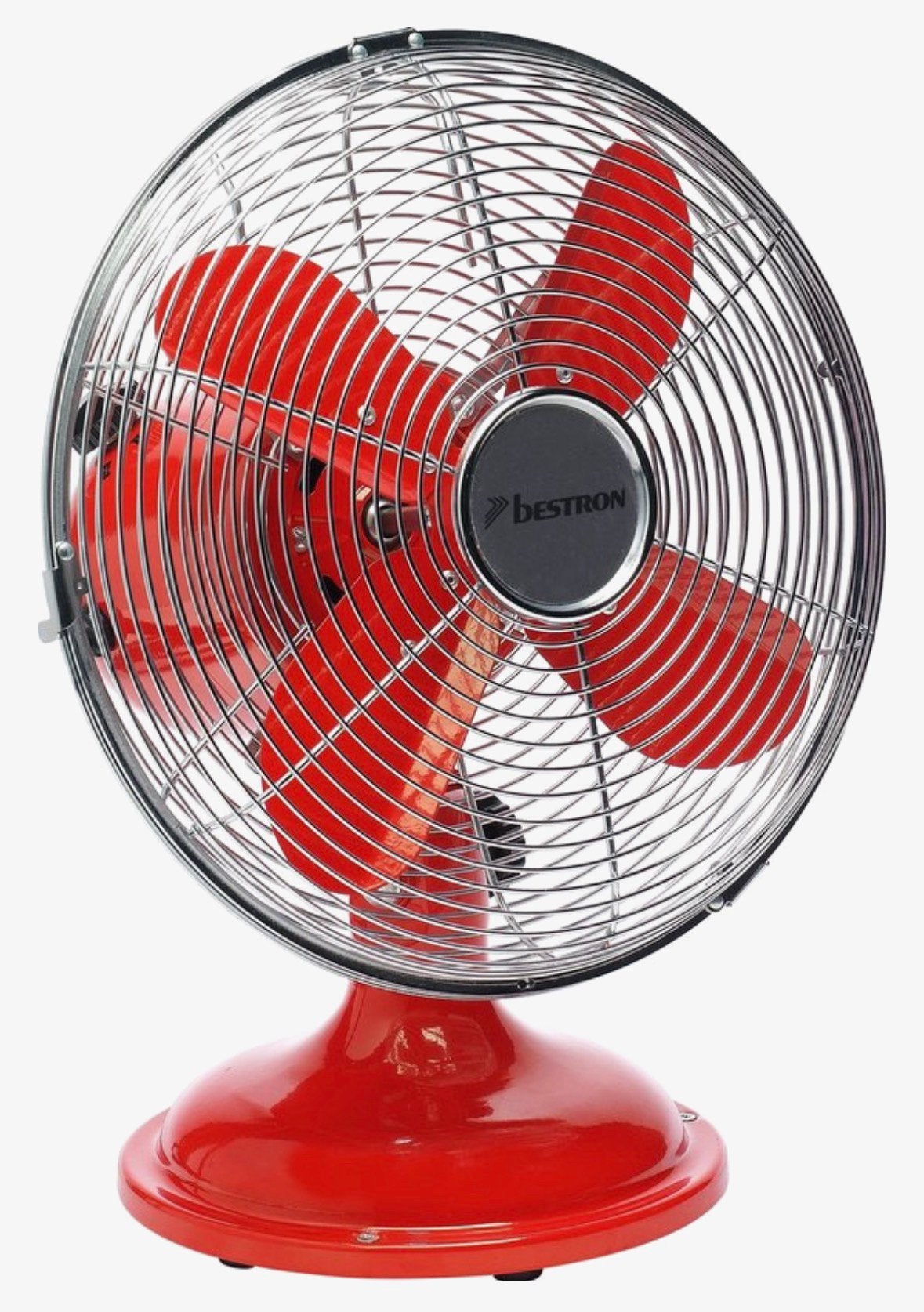 Bestron rode retro Tafelventilato, model DFT25R, Ophalen, Zo goed als nieuw, Tafelventilator