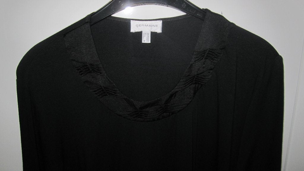 2 Zwarte Germaine damesshirts maat 46., Zwart, Maat 46/48 (XL) of groter, Ophalen of Verzenden, Gedragen