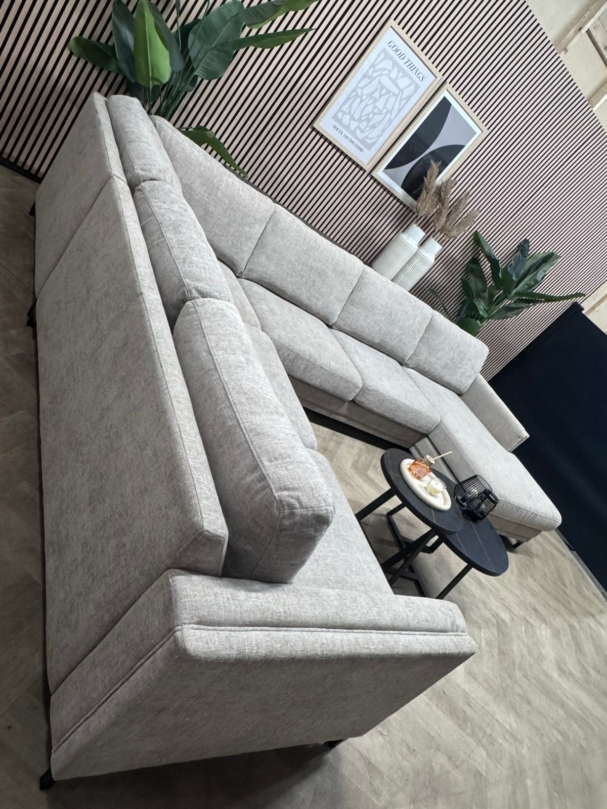 ZGAN Urban Sofa U-Bank /Hoekbank Quinn - Licht Grijs - 365cm, Luxe Moderne Urban Sofa U Bank Hoekbank Quinn Tijdloos, -, -, Hoekbank
