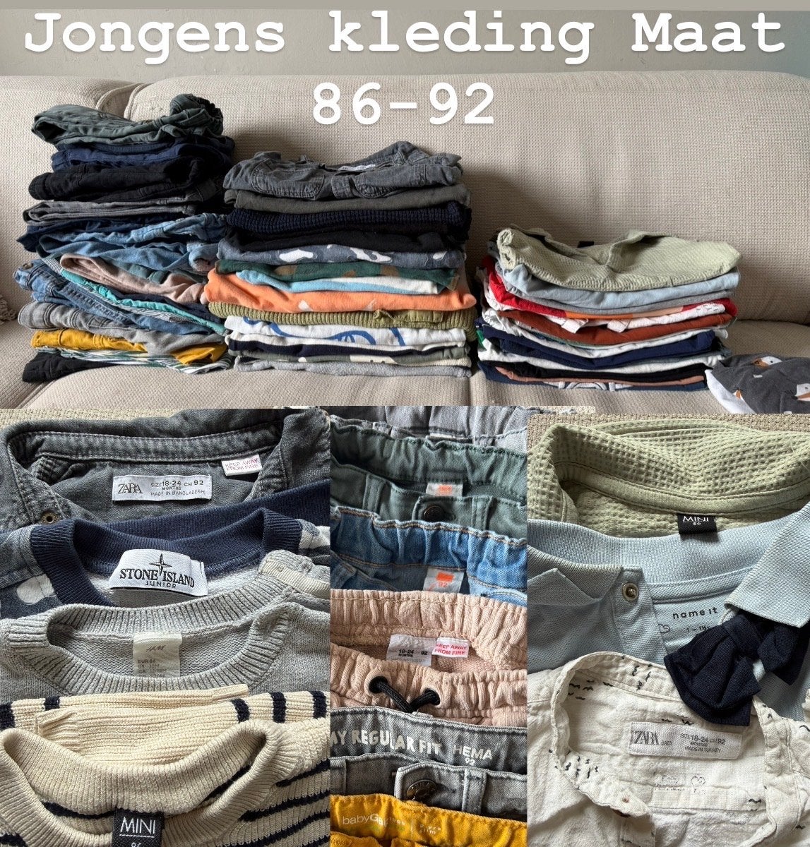 Kledingbundel jongens maat 86-92: Hema, Zara, H&M, Stone Isl, Kinderen en Baby's, Ophalen, Gebruikt