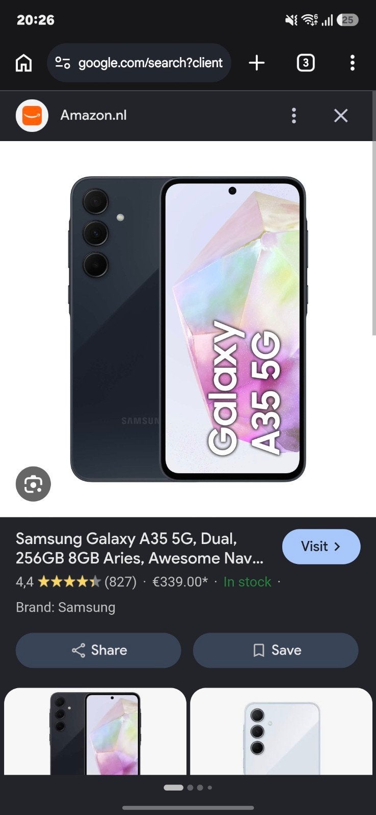 Samsung A35 5G - Nieuw scherm, lichte krasjes zijkant, Ophalen of Verzenden, Gebruikt, Galaxy A, Zonder abonnement