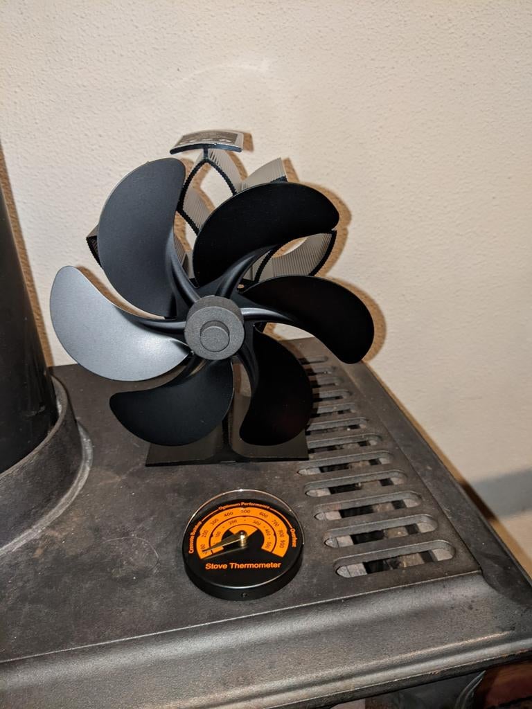 Nieuw ,Hout kachel fan/  ventilator met thermometer, Ophalen of Verzenden, Nieuw, Hout, Houtkachel