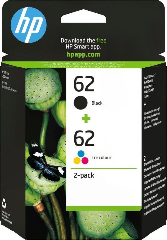 HP 62 2-Pack (N9J71AE) (Cartridge) *Nieuw*, HP, Info@HP.nl, Nieuw, Ophalen of Verzenden