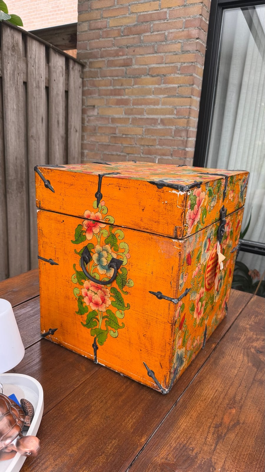 Tibetaanse - Chinese stijl beschilderde kist, Ophalen of Verzenden