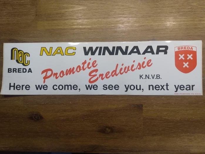 Grote sticker Promotie NAC in 1993, Verzamelen, Ophalen of Verzenden, Nieuw, NAC Breda, Poster, Plaatje of Sticker