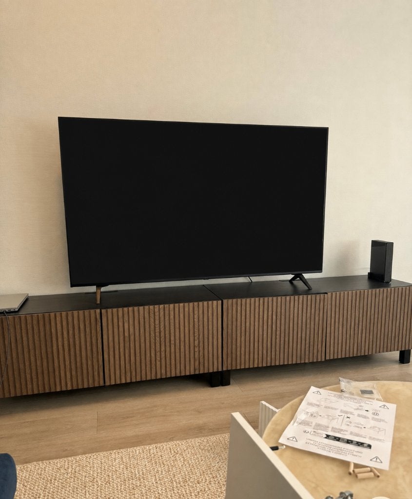 2x IKEA BESTÅ TV Benches with BJÖRKÖVIKEN Doors, Ophalen, Gebruikt, 100 tot 150 cm, Minder dan 100 cm
