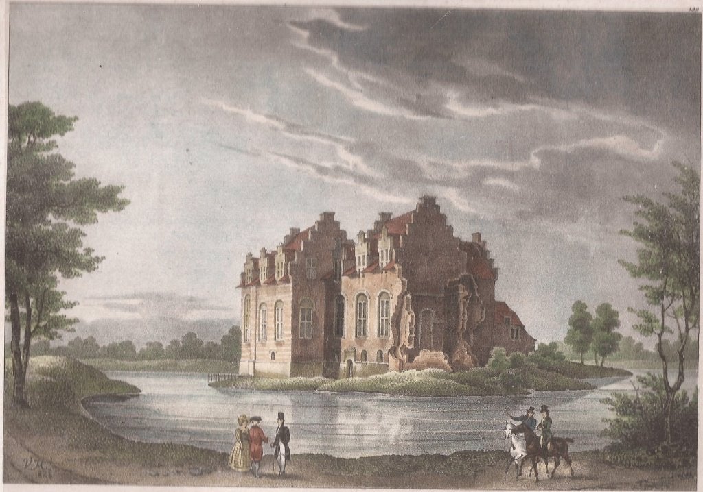 De Meern Chateau de la baronnie de Nyveld 1828 Litho Nijevel, 1800 - 1899, Architectuur, Ophalen of Verzenden, Blanco verso