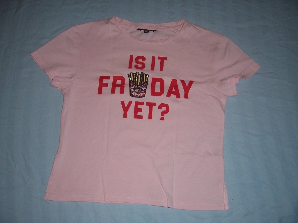 Leuke roze crop top merk Coolcat maat 146-152 met patat, Kinderen en Baby's, Gebruikt, Meisje, Coolcat, Ophalen of Verzenden