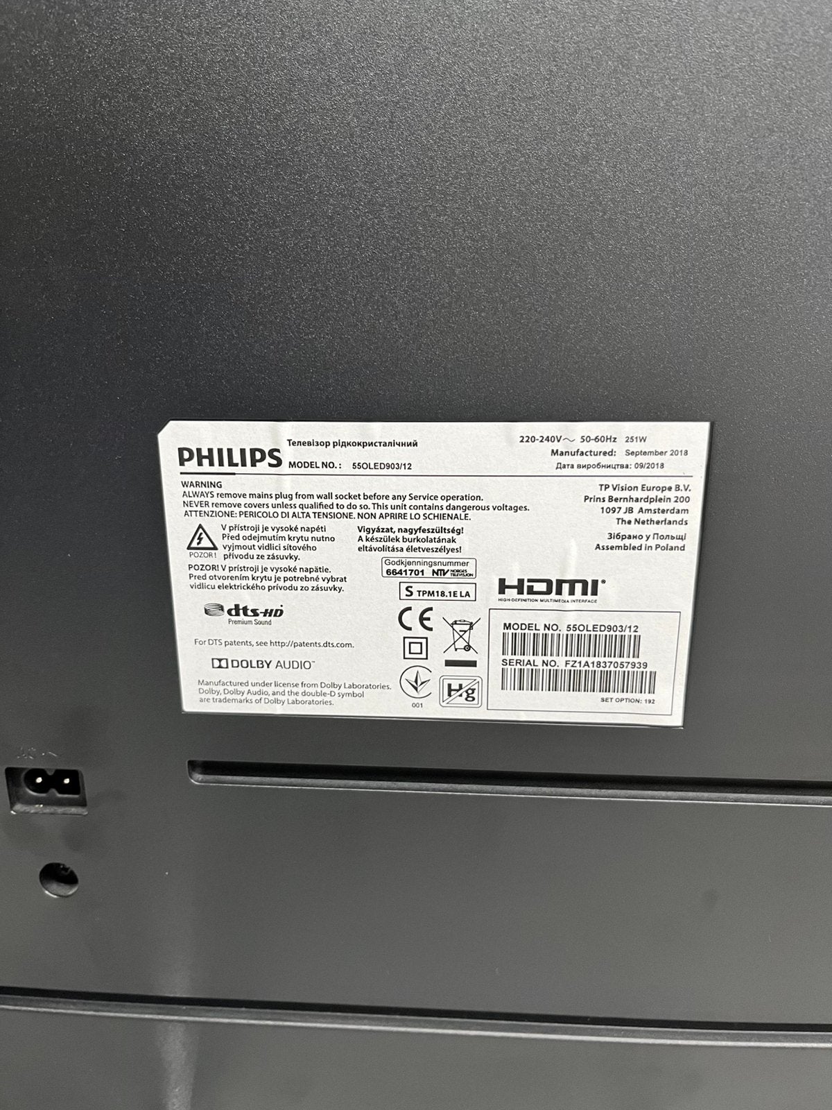 Philips Oled 55/903/12, Ophalen, Philips, Smart TV, OLED