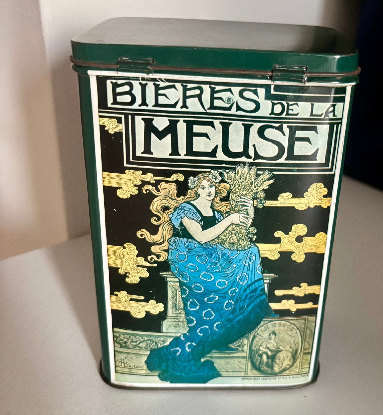Groot Vintage Art Nouveau / Jugendstil Blik – Parijs, Verzamelen, Verzenden, Gebruikt, Overige