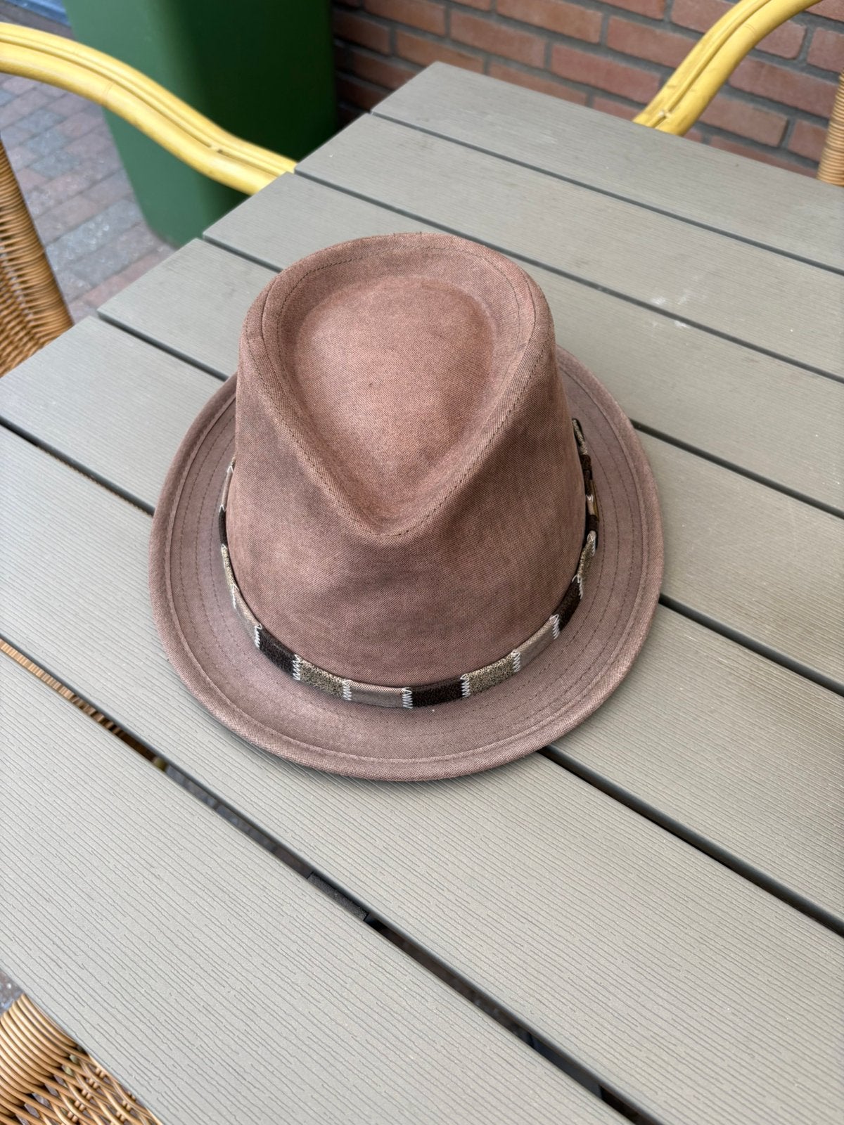 Leren Stetson Trilby Lisbon maat XL60/61 cm 37 € incl. Verz., Ophalen of Verzenden, Zo goed als nieuw, 60 cm (XL, 7½ inch) of meer