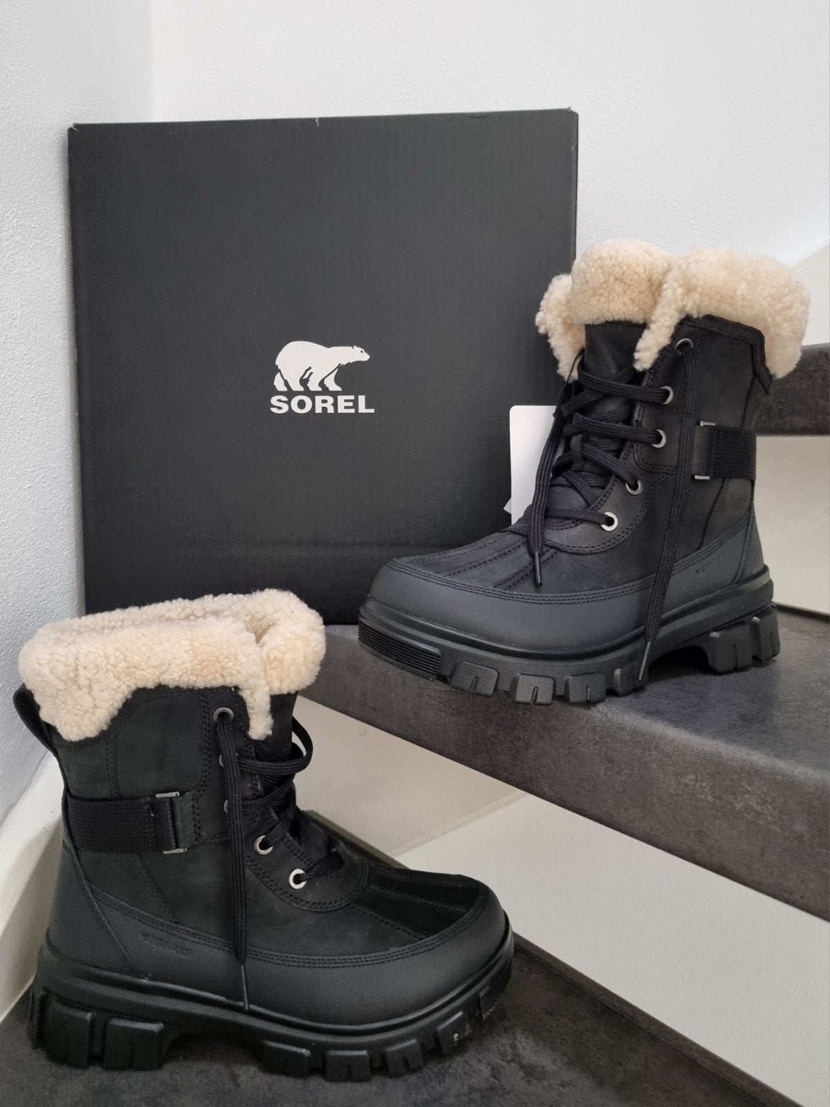 Sorel Torino V Parc WP winterlaarzen, maat 38.5 (NIEUW), Kleding | Dames, Zwart, Snowboots, Nieuw, Sorel