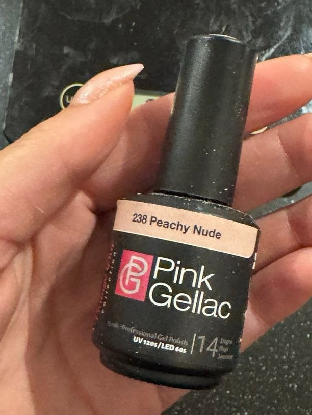 Pink Gellac Gel Nagellak - 238 Peachy Nude, Beige, Ophalen of Verzenden, Zo goed als nieuw, Handen en Nagels