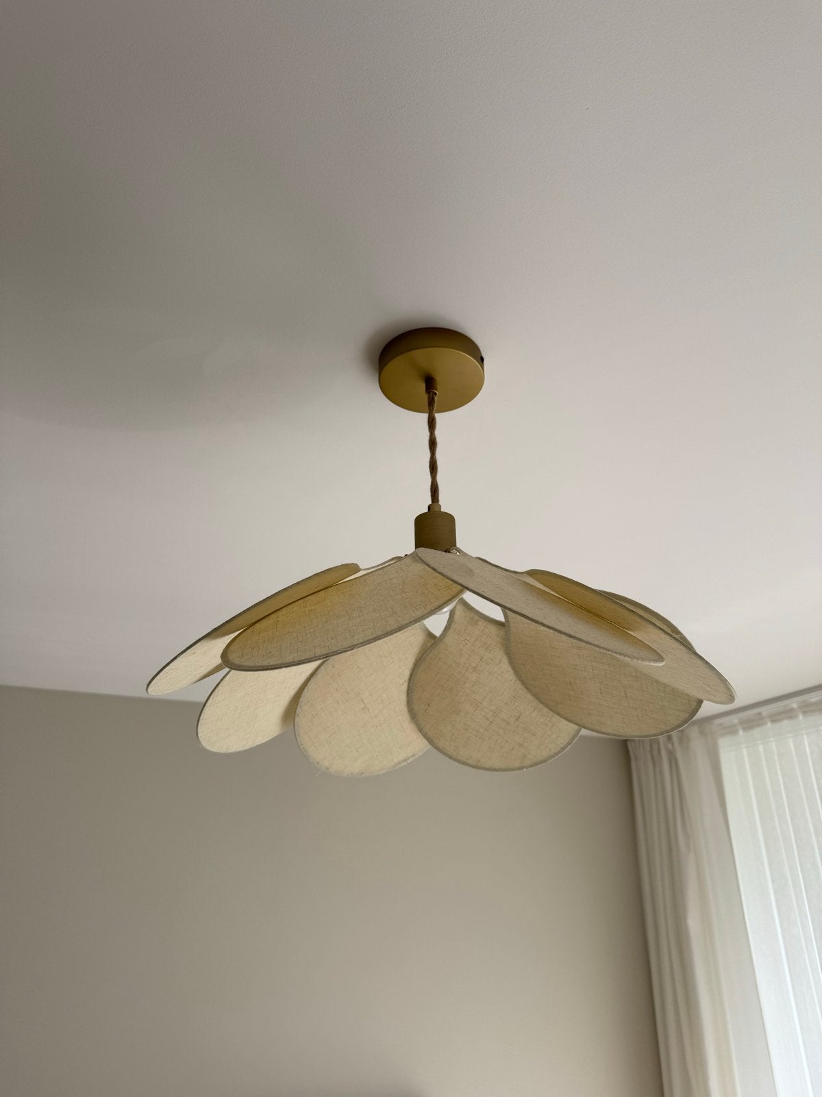 2x KARWEI hanglamp Linde beige Ø57 cm, Huis en Inrichting, Ophalen, Zo goed als nieuw, Textiel, E27 (groot)