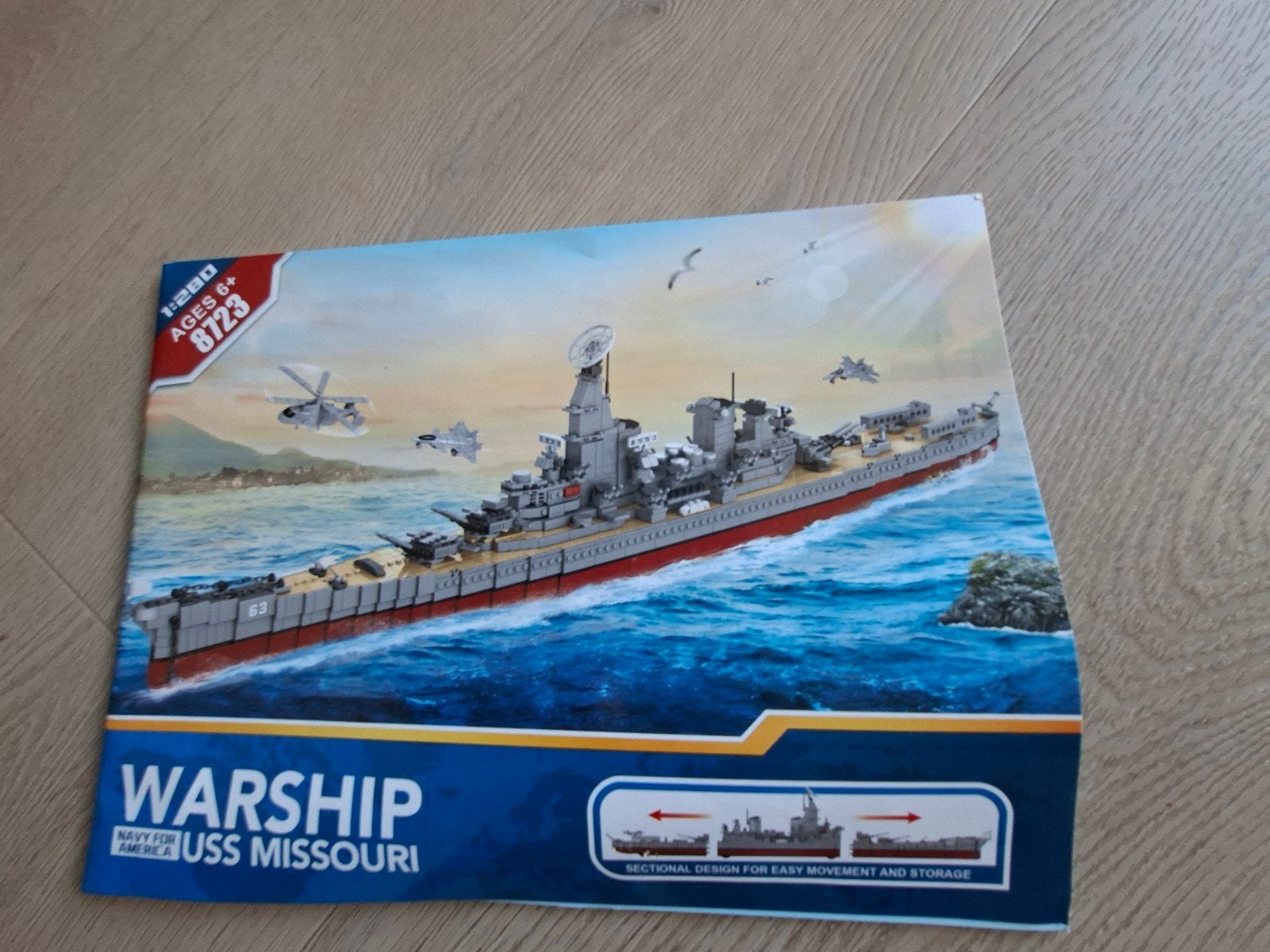 Oorlogsschip us lowa battleschip 8723 inclusief boekje/doos, Ophalen, Zo goed als nieuw, 1:200 of kleiner, Overige merken