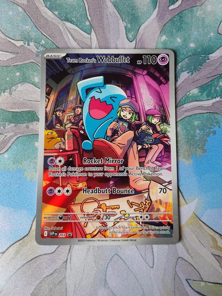 Pokemon black star promo team rocket's wobbuffet svp203, Ophalen of Verzenden, Nieuw, Losse kaart, Foil