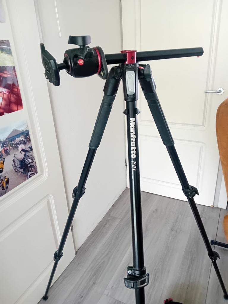 Manfrotto 190-MHXPRO-BHQ2 statiefset, Ophalen of Verzenden, 175 cm of meer, Driepoot