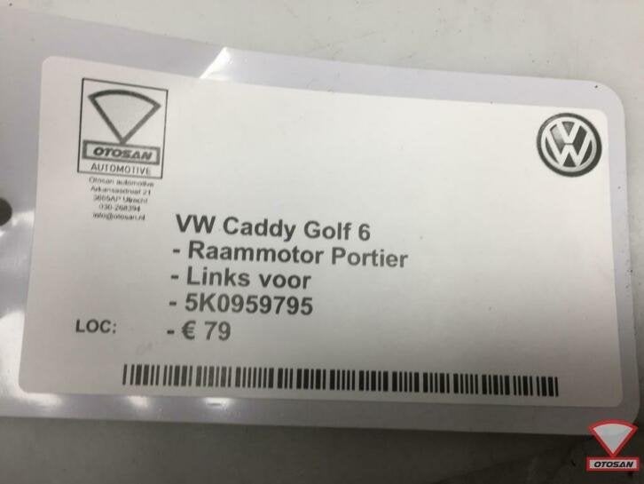 vw golf 6 caddy vag raammotor links voor 5k0959795, Auto-onderdelen, Gebruikt, Volkswagen, Volkswagen AG, Berliner Ring 2
38440  Wolfsburg, DE
