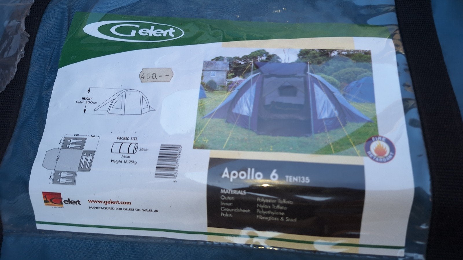Nieuwe Gelert Apollo 6 persoons tent - Nooit gebruikt!, Caravans en Kamperen, Tenten, Ophalen of Verzenden