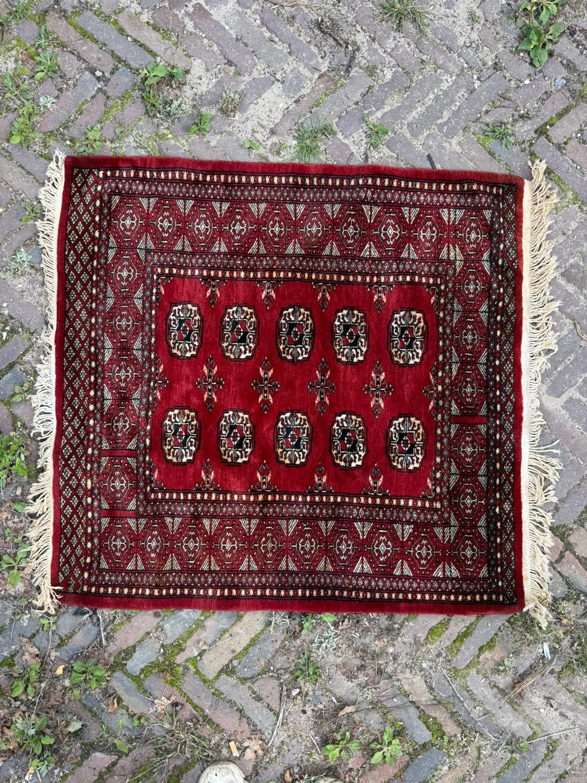 Perzisch tapijt - 103x98 cm, Antiek en Kunst, Antiek | Kleden en Textiel, Ophalen of Verzenden