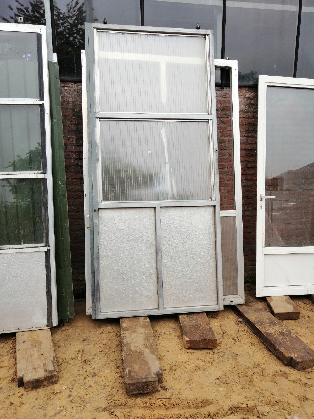 Schuifdeuren en isolatkedeuren, Gebruikt, Schuifpui, Hout, Ophalen
