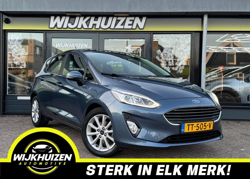 Ford Fiesta 1.0 EcoBoost Titanium met Climate ! Navigatie !, Auto's, Ford, Stof, Gebruikt, Blauw, 100 pk