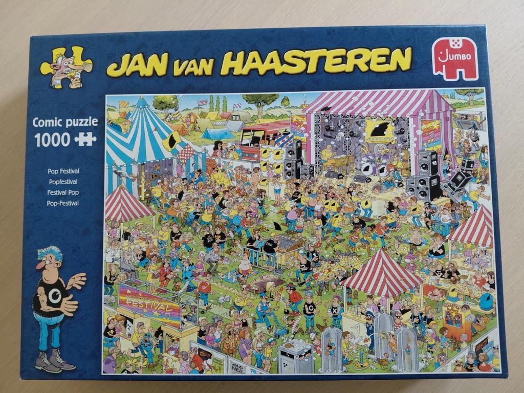 Jan van Haasteren puzzel,  Popfestival,  1000  stukjes, Ophalen, 500 t/m 1500 stukjes, Zo goed als nieuw