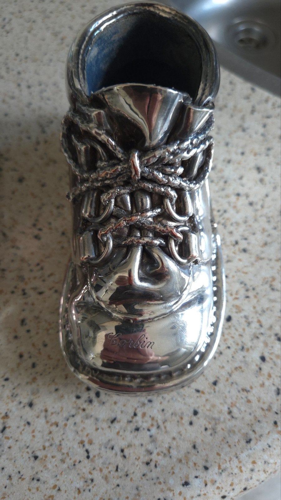 Verzilverde babyschoentjes - Decoratief en Uniek, Antiek en Kunst, Antiek | Goud en Zilver, Ophalen of Verzenden, Zilver