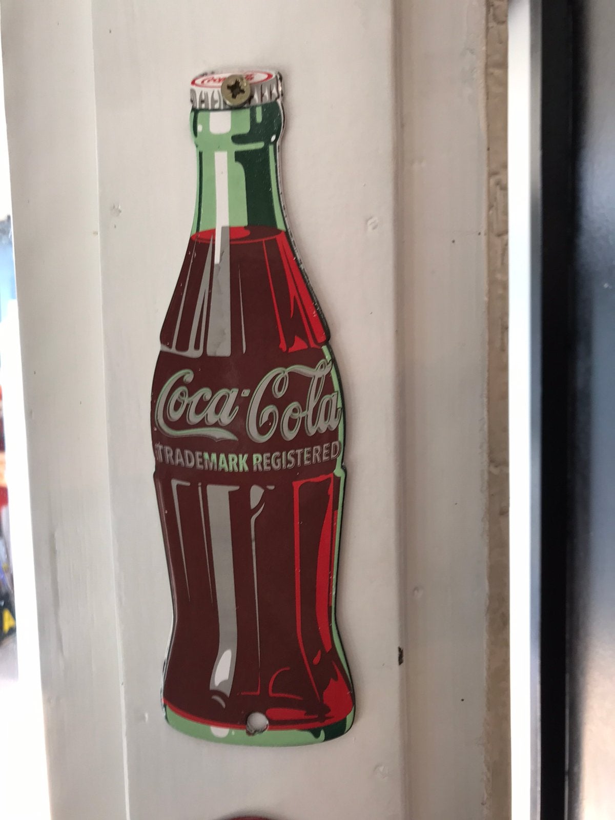 Coca-Cola emaille deurpostje, Ophalen of Verzenden, Zo goed als nieuw, Reclamebord