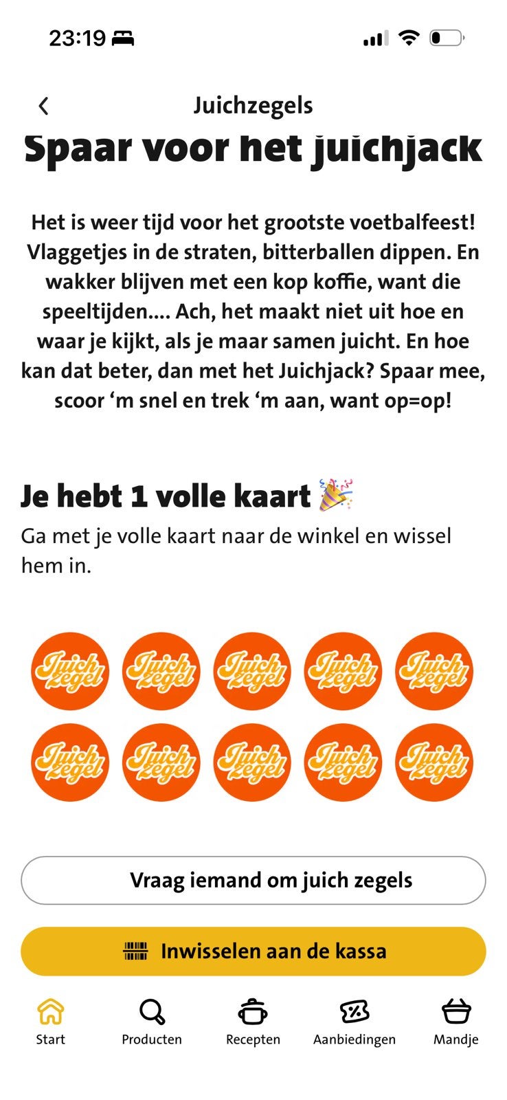 Jumbo juichzegels 1 volle spaarkaart, Hobby en Vrije tijd, Spaarzegeltjes, Ophalen, Winkel, Super of Benzinepomp, Volle spaarkaart