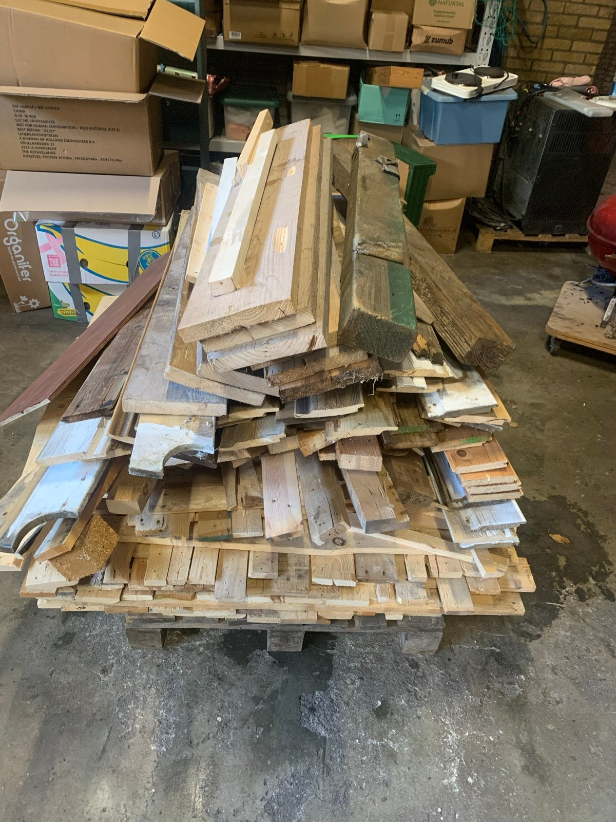 Diverse partij hout: planken, balken of brandhout, Ophalen, Gebruikt, Steigerhout, Balk